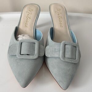 Matisse Women's Light Blue Suede Mules